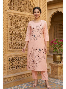 Meeranshi - Peach Pure Cotton Kurta With Pant