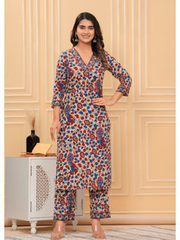 Meera Fab - Women Ethnic Motifs Printed Cotton Kurta With Pant