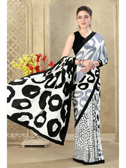 MEENA BAZAAR Since 1970 - Crepe Silk Saree With Unstitched Blouse