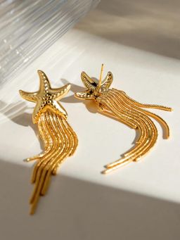 Peachy Accessories - Classic Starfish Dangler Earrings - 18K Gold Plated