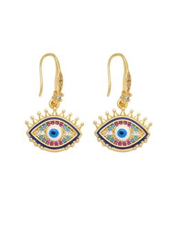Peachy Accessories - Mini Evil Eye 18K Gold Plated Drop Earrings