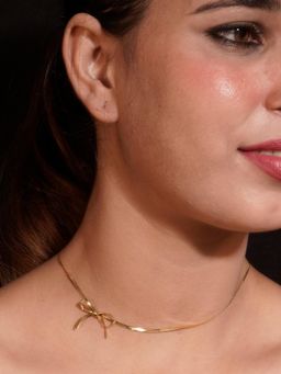 Niscka - Anti-Tarnish Stainless Steel Bow Choker Necklace