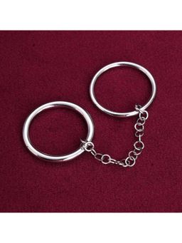 Palmonas - Silver Two Finger Chain Ring for Womens