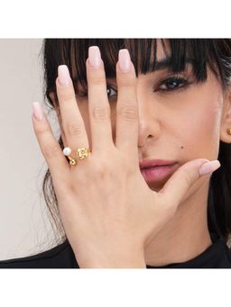 Palmonas - Pearl Smooth Spherical Shaped Gold Ring for Womens (6)