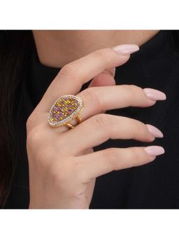 Palmonas - Sparkling Stardust Multi-Color Gold Ring for Womens