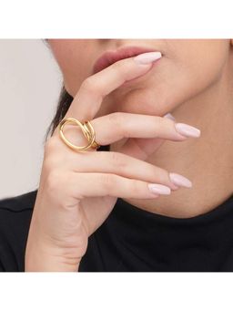 Palmonas - Irregular Modern Gold Ring for Womens