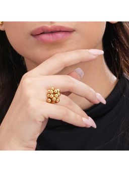 Palmonas - Gold Beads Harmony Ring for Womens