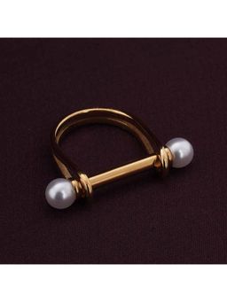 Palmonas - U-Shaped Gold Pearl Ring for Womens (7)