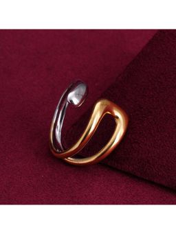 Palmonas - Twisted Silver Gold Tone Ring for Womens (6)