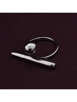 Palmonas - Silver Bar and Ball Adjustable Gold Ring for Womens (6)