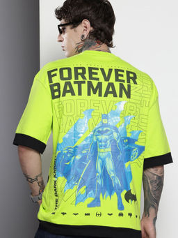 The Indian Garage Co - Men Oversized Fit Batman Printed Crew Neck T-Shirt