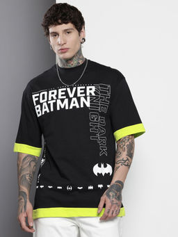 The Indian Garage Co - Men Oversized Fit Batman Printed Crew Neck T-Shirt
