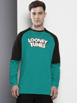 The Indian Garage Co - Men Oversized Fit Looney Tunes Printed Crew Neck T-Shirt