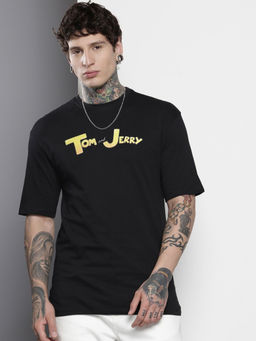 The Indian Garage Co - Men Boxy Fit Tom & Jerry Printed Crew Neck T-Shirt