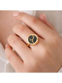 She Ela Jewel - Shukr Black Onyx Studded Ring