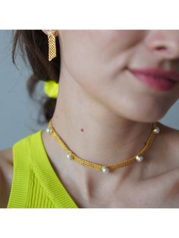 She Ela Jewel - Flat Chain Pearl Choker