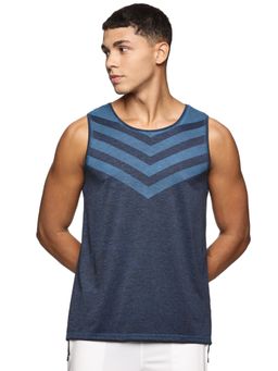 DOMIN8 - Men Slim Fit Round Neck Sleeveless Tank Top with Arrow Print At Chest