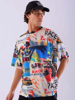 The Indian Garage Co - Men Oversized Graphic Printed Crew Neck T-Shirt