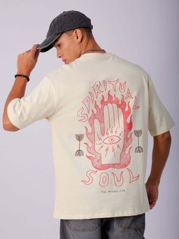 The Indian Garage Co - Men Oversized Graphic Back Printed Crew Neck T-Shirt