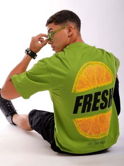 The Indian Garage Co - Men Oversized Graphic Back Printed Crew Neck T-Shirt