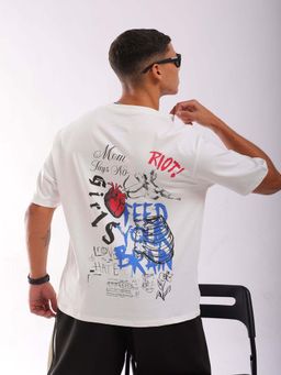 The Indian Garage Co - Men Oversized Graphic Back Printed Crew Neck T-Shirt