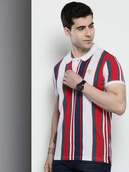 The Indian Garage Co - Men Slim Fit Striped Polo Collar T-Shirt