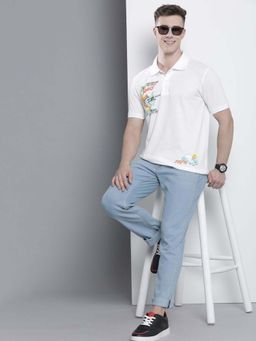 The Indian Garage Co - Men Slim Fit Placement Print Polo Collar T-Shirt