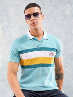 The Indian Garage Co - Men Slim Fit Placement Print Polo Collar T-Shirt