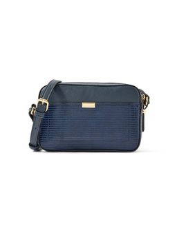 Accessorize London - womens Faux Leather Navy Piper Sling bag