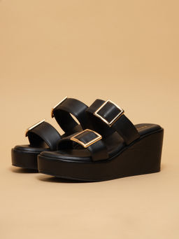 ERIDANI - Jenaa Buckle Wedges Black