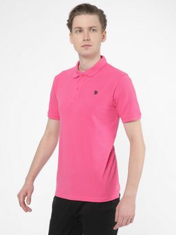 R&B - Pink Solid Casual Men Polo-T-Shirt