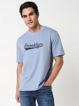 R&B - Blue Typography Casual Men T-Shirt
