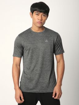 R&B - Grey Polyester Regular Fit Grey Crew Neck Solid Men T-Shirt