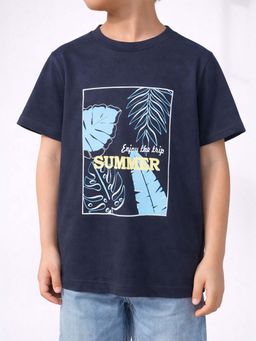 Purple United Kids - Boys Printed T-Shirt-Navy Blue