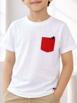 Purple United Kids - Boys Printed T-Shirt-Off-White