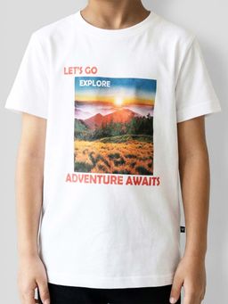 Purple United Kids - Boys Printed T-Shirt-White