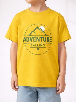 Purple United Kids - Boys Printed T-Shirt-Mustard