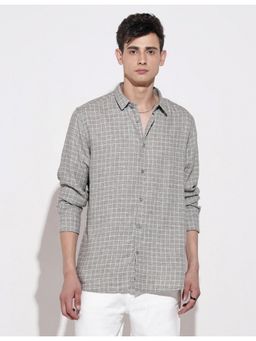 SHOWOFF - Men Checked Grey Regular Fit Shirt