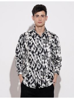 SHOWOFF - Men Abstract White Regular Fit Shirt