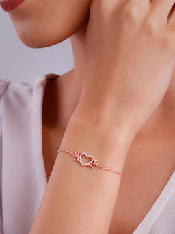 GIVA - Sterling Silver Rose Gold Intertwined In Love Bracelet