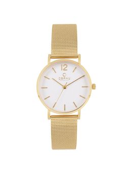 Obaku - Mark Lille Gold Multifunction White Round Dial Womens Watch - V197Lxgwmg