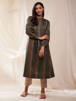 Pink Fort - Cotton Striped Kurta- Multicolour