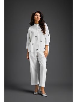 Deepika Arora - White Embellished/Sequined Co-Ord (Set of 2)