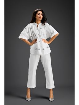 Deepika Arora - White Embellished/Sequined Co-Ord (Set of 2)