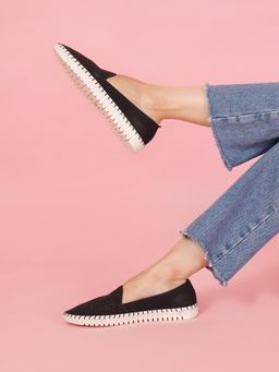 Sherrif Shoes - Women Black Casual Solid Ballerinas