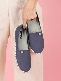 Sherrif Shoes - Women Navy Blue Casual Solid Ballerinas