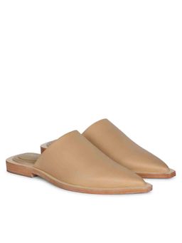 Saint G - Jules Beige Leather Flat Mules