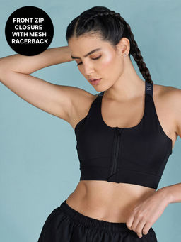 Kica - Front Zip Sports Bra with Removable Pads for Mid Impact Workouts
