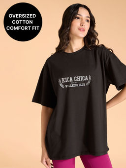 Kica - Cotton Oversized Printed Graphic T Shirt - CourtCulture Collection
