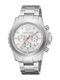 Roberto Cavalli - Potenza Men Analog Round Stainless Steel Silver Watch-Rc5G130M0055 (M)